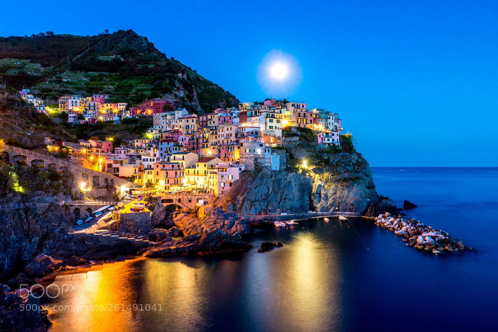 Nikon D600 sample photo. Manarola by moonlight photography