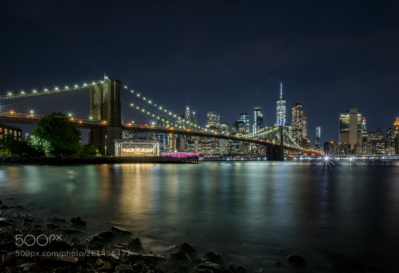 Nikon D850 sample photo. Brooklyn bridge reflections photography