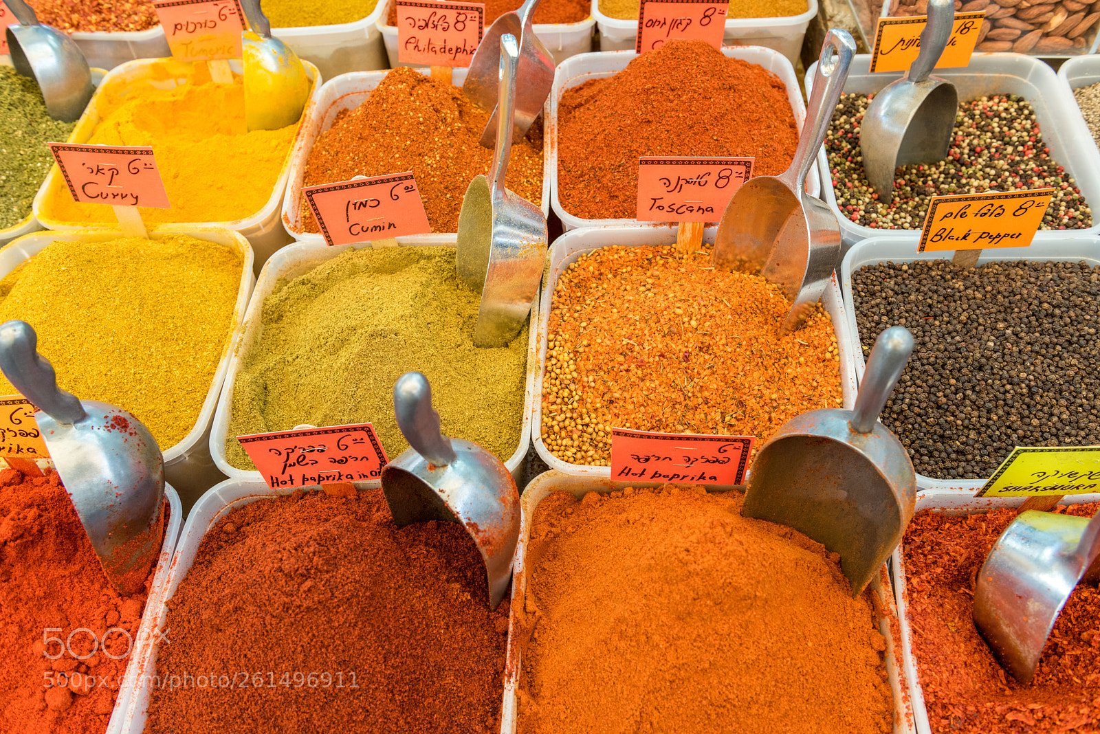 Nikon D750 sample photo. Spices at shuk hacarmel photography