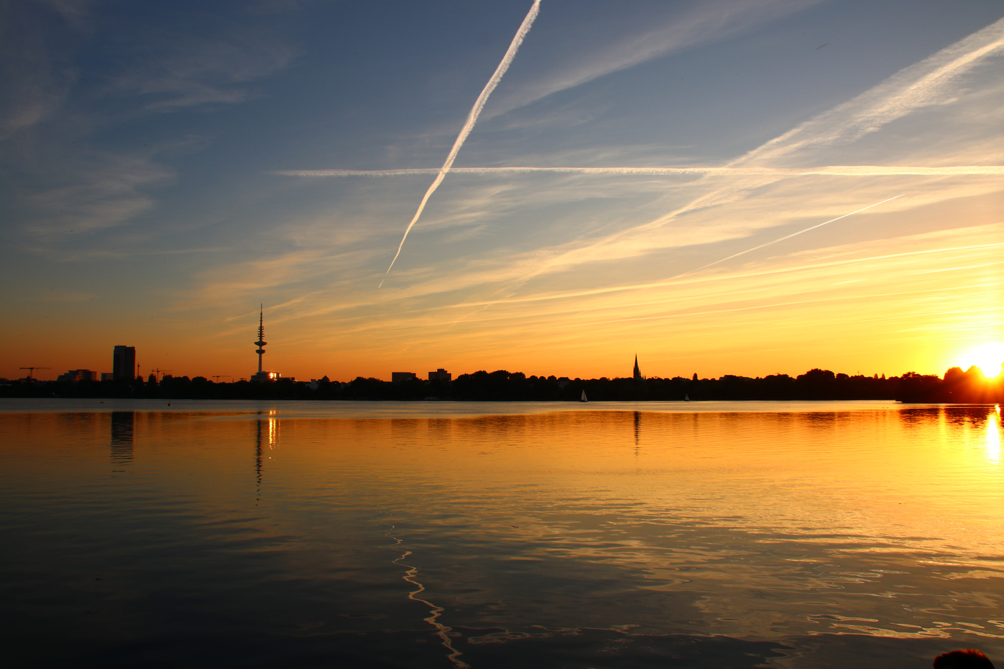 Canon EOS 80D sample photo. Sundown an der alster photography