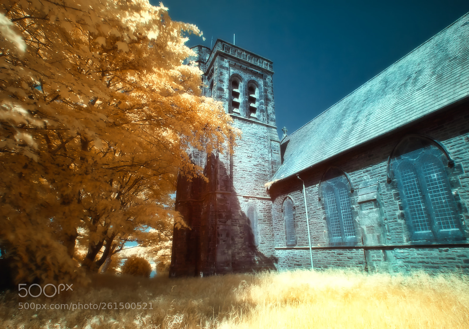 Nikon D200 sample photo. Abandoned church infared 590nm photography