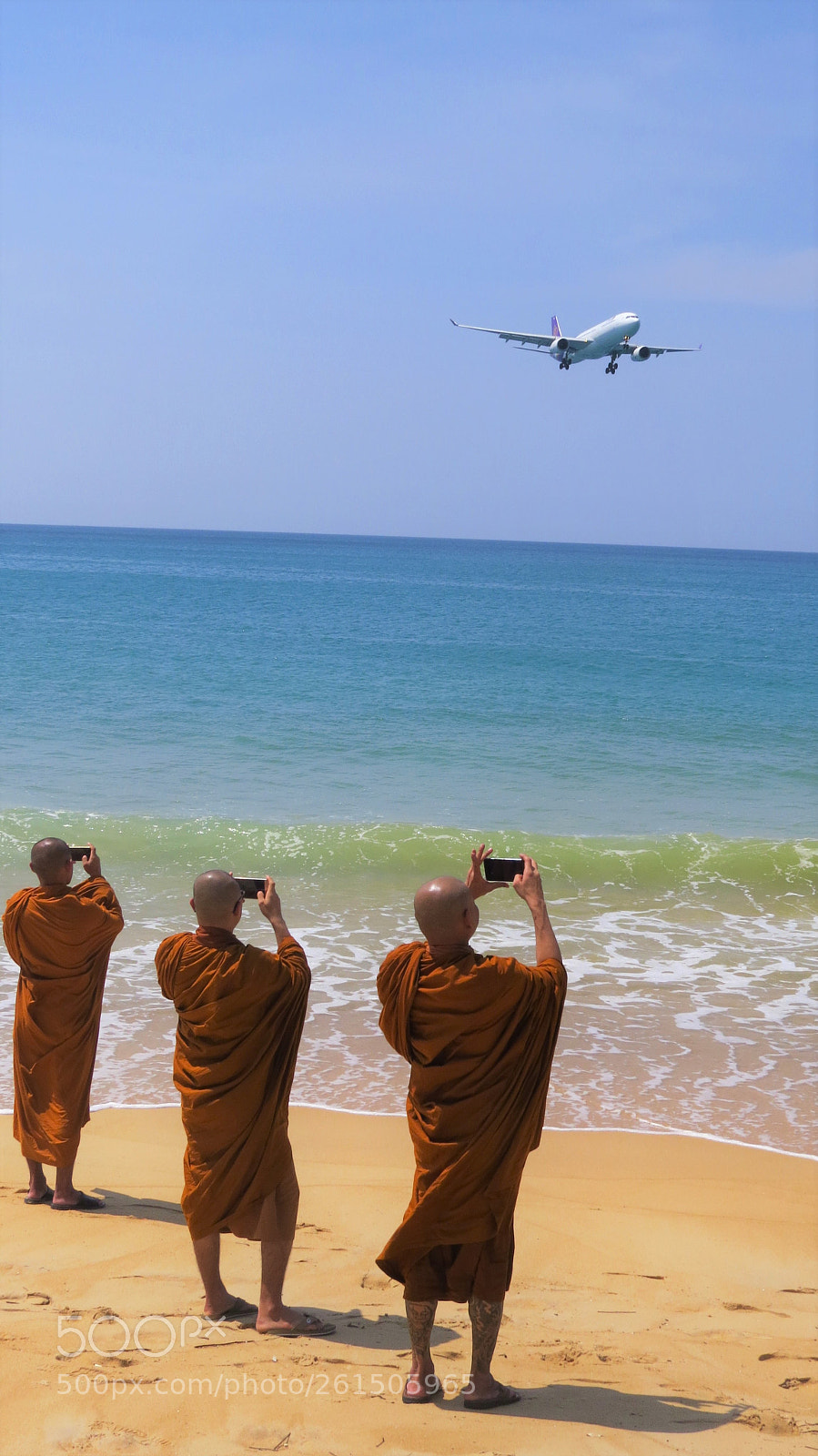 Canon PowerShot SX50 HS sample photo. Thai monks plane spotting photography