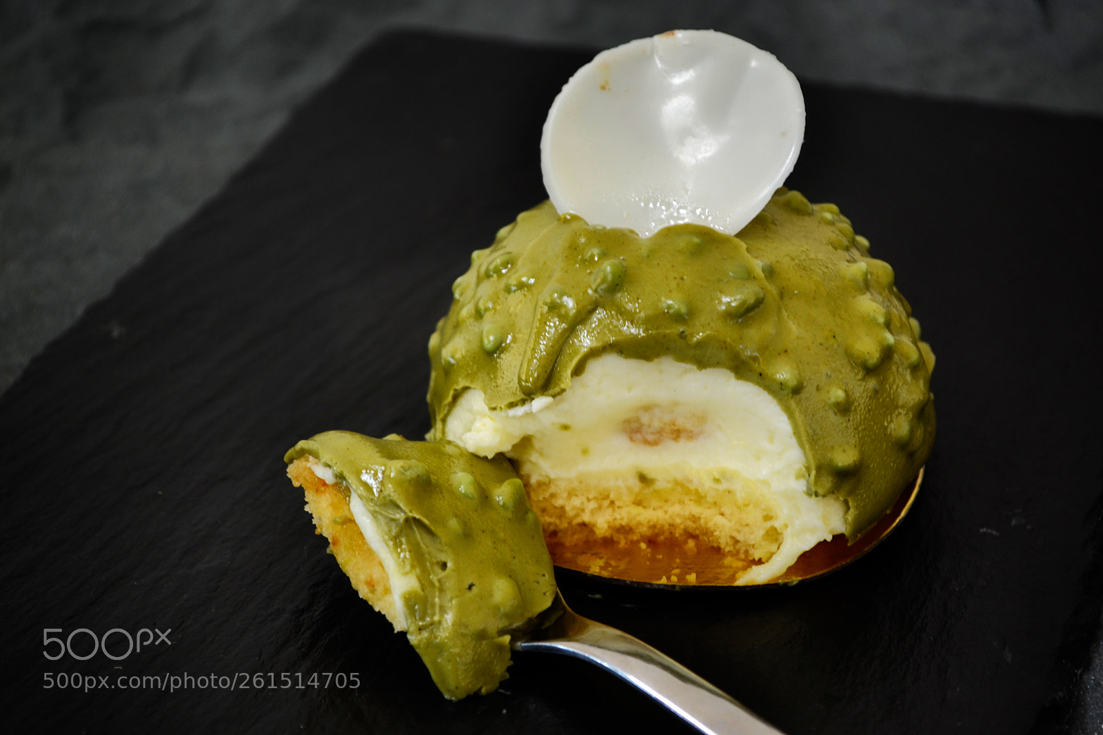 Nikon D3100 sample photo. Matcha cake bite photography