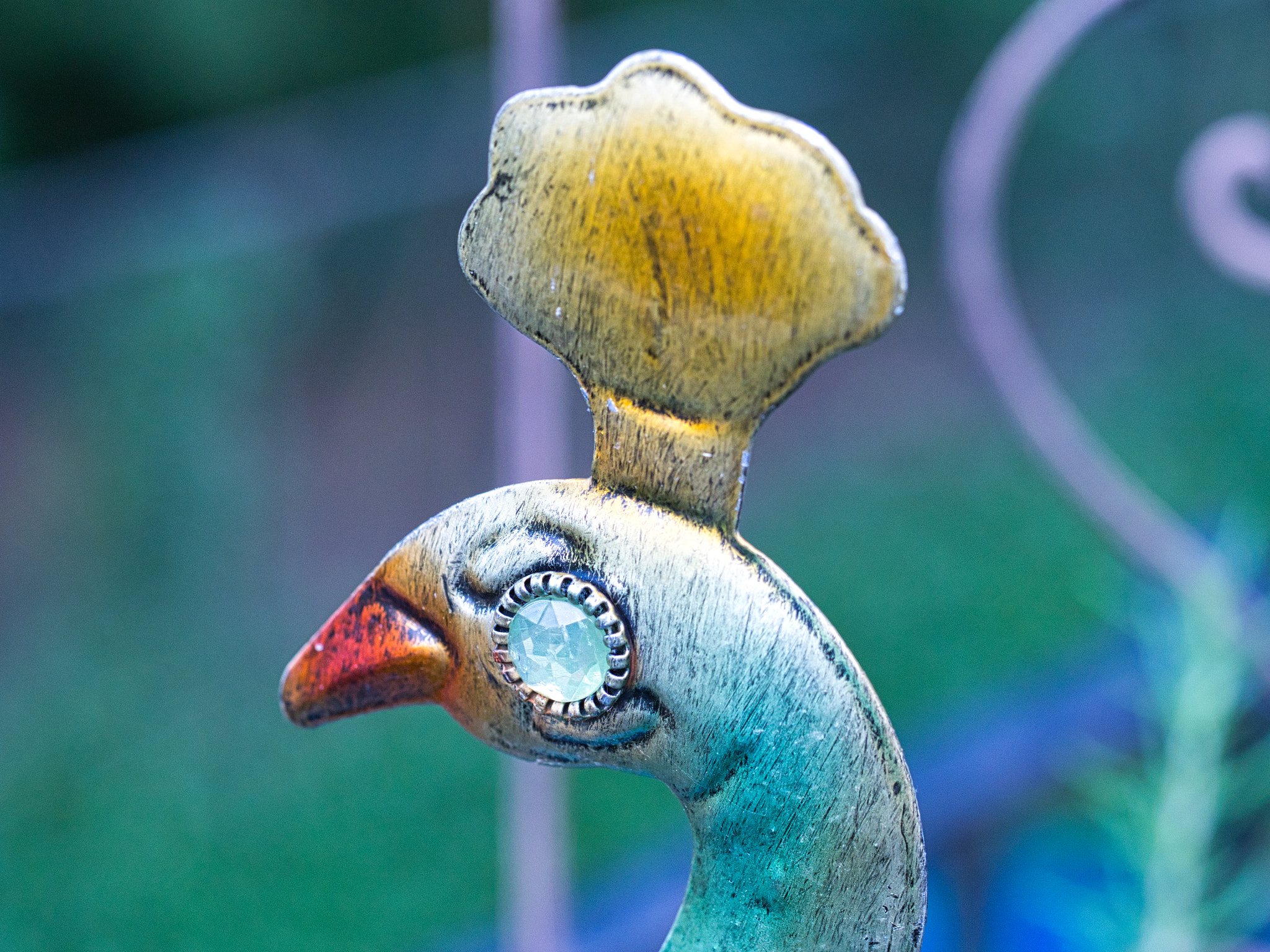 Olympus OM-D E-M5 sample photo. Peacock garden ornament photography
