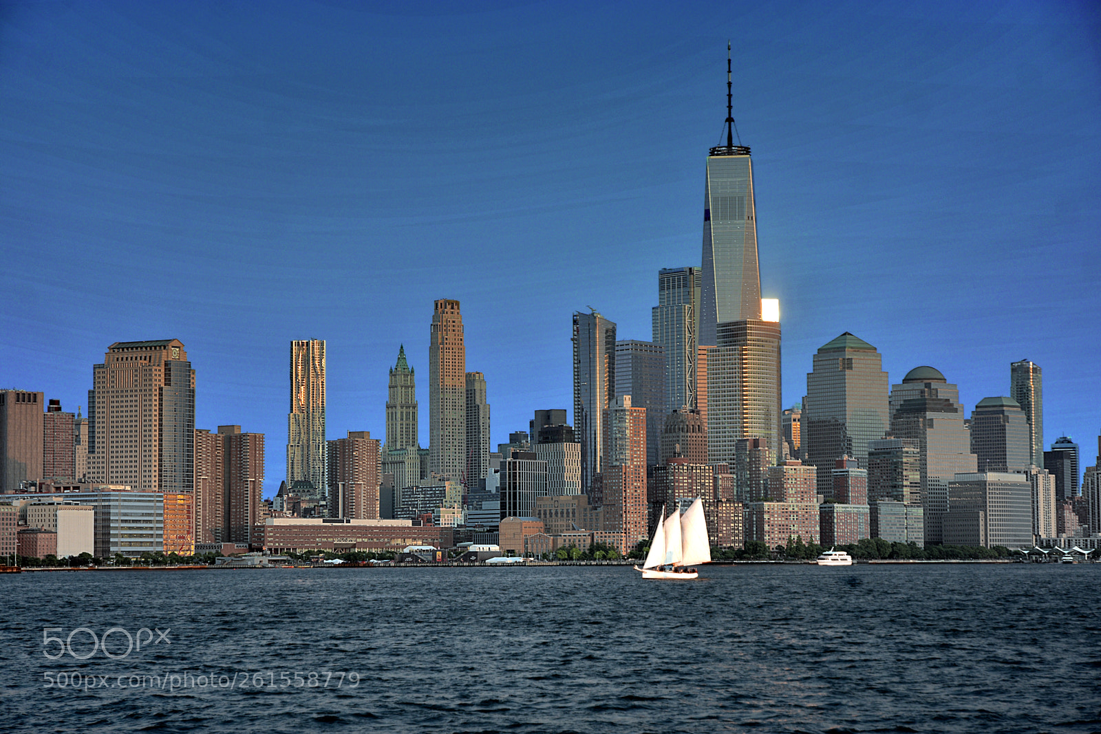 Nikon D3400 sample photo. Freedom tower & sail boat photography