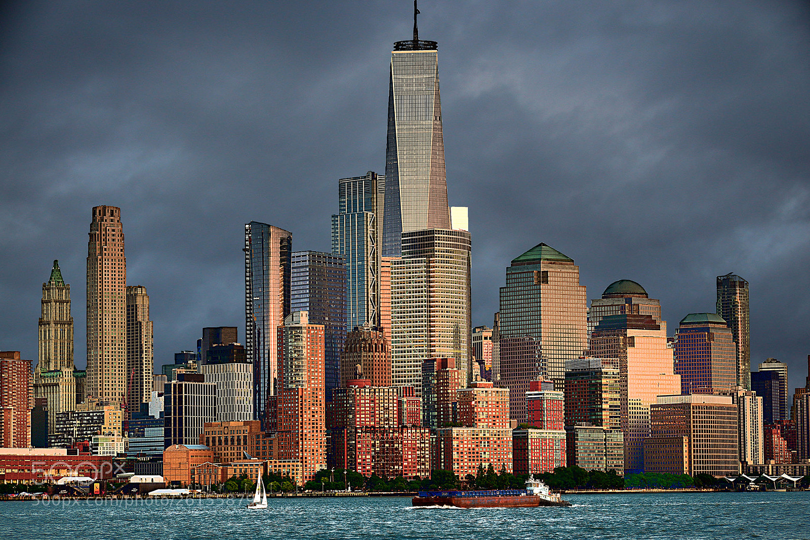 Nikon D3400 sample photo. Freedom tower & tugboat photography