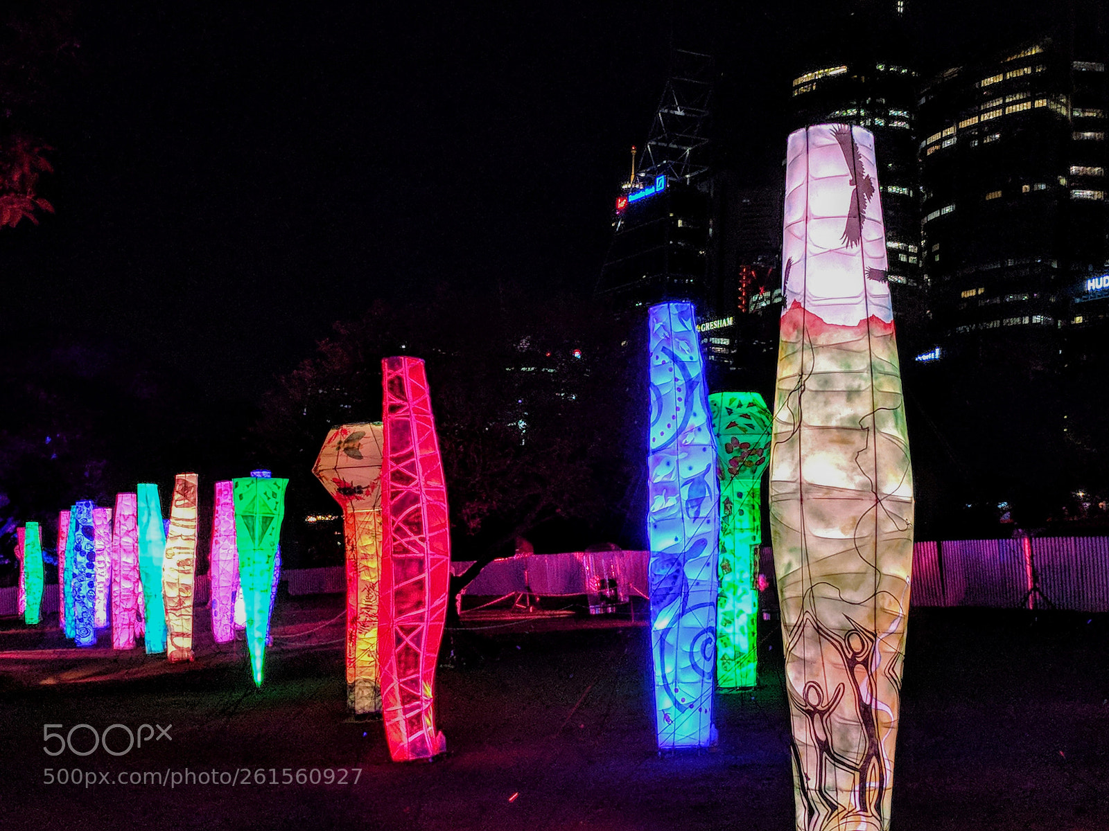Google Pixel sample photo. Rainbow poles photography