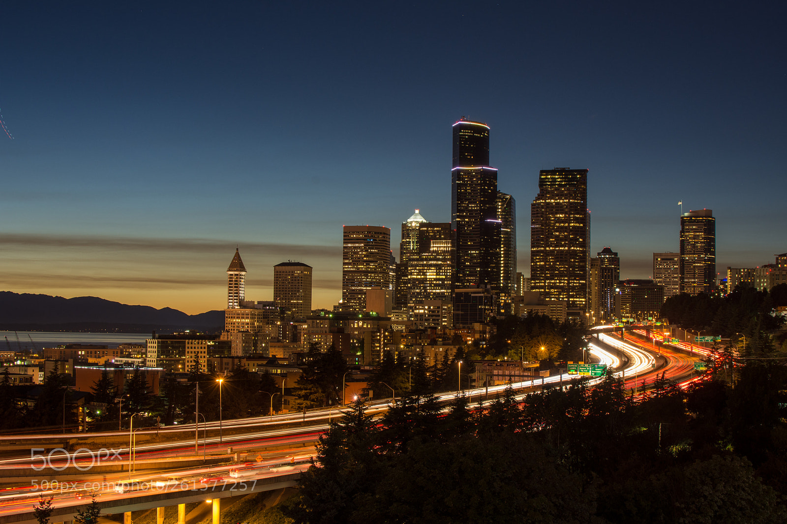 Nikon D7200 sample photo. Seattle blue hour photography