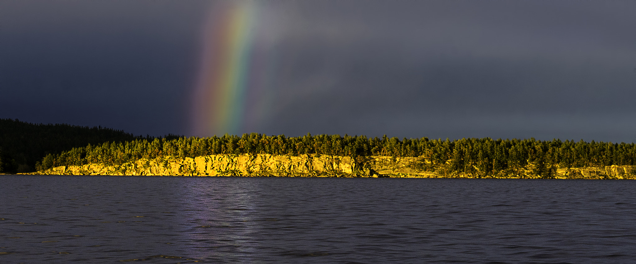 Sony a7R sample photo. Rainbow over de courcey photography