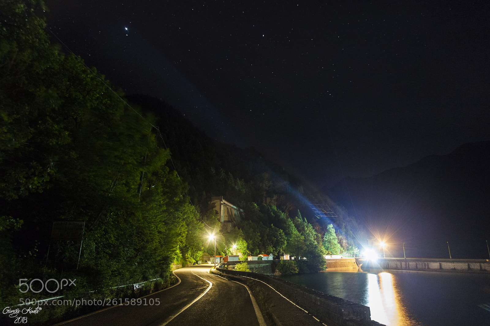 Canon EOS 5D Mark II sample photo. N.plastiras dam by night photography