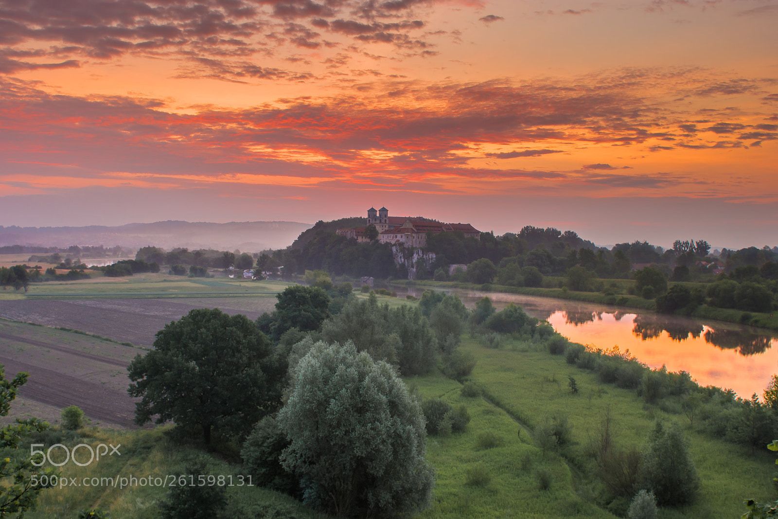 Nikon D7200 sample photo. Fiery sky over tyniec photography