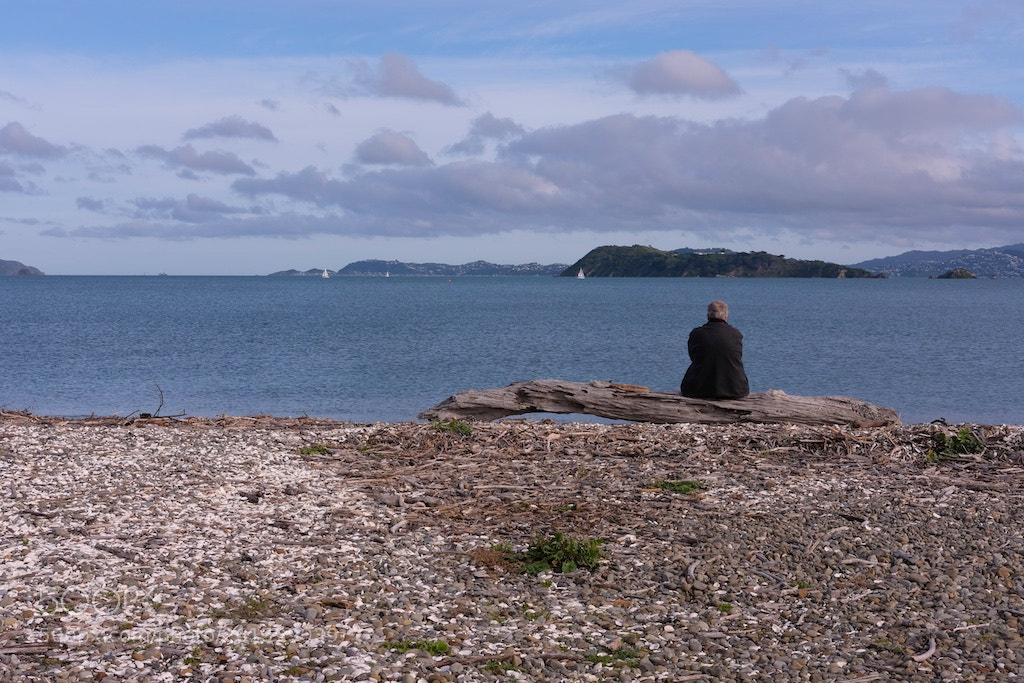Fujifilm X-T2 sample photo. Man on petone beach photography
