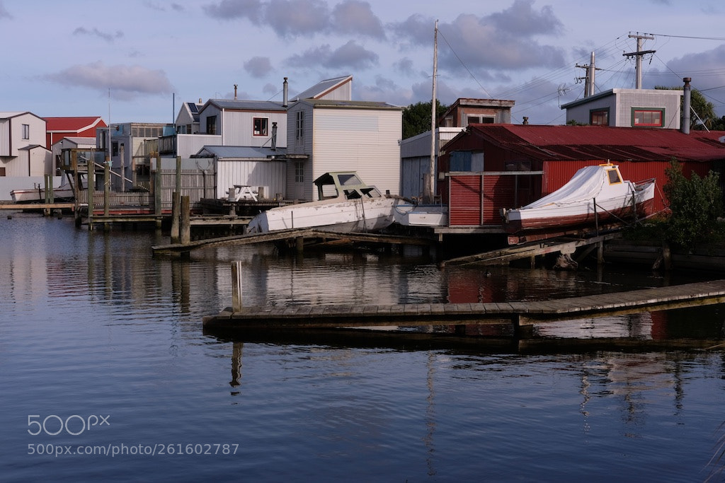 Fujifilm X-T2 sample photo. Boats and sheds photography