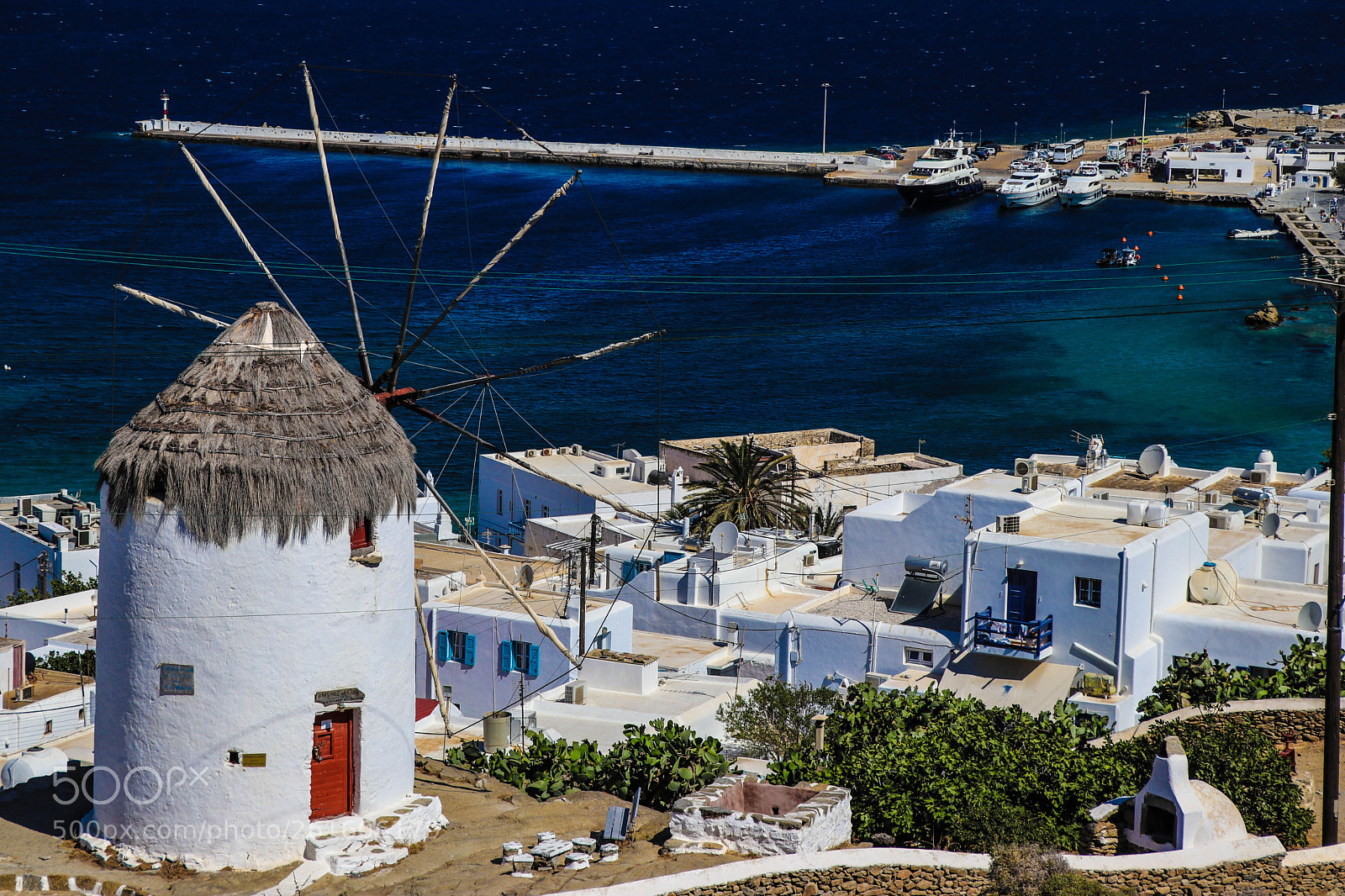 Canon EOS 80D sample photo. Mykonos windmill photography