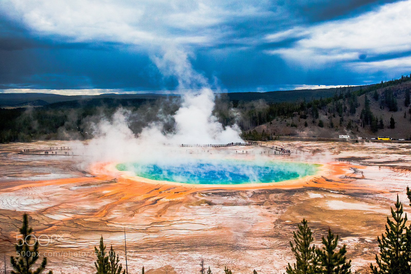 Canon EOS 5D Mark II sample photo. Grand prismatic overlook, yellowstone photography