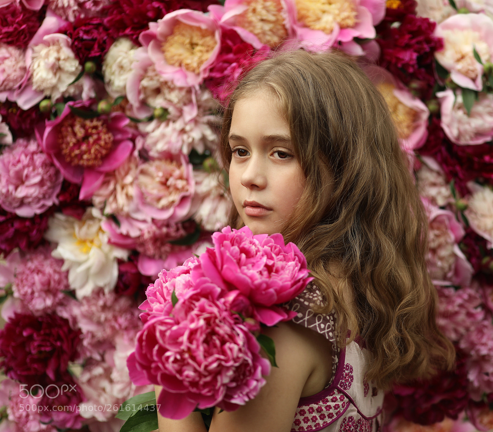 Canon EOS 5D Mark IV sample photo. Girl and peonies. photography