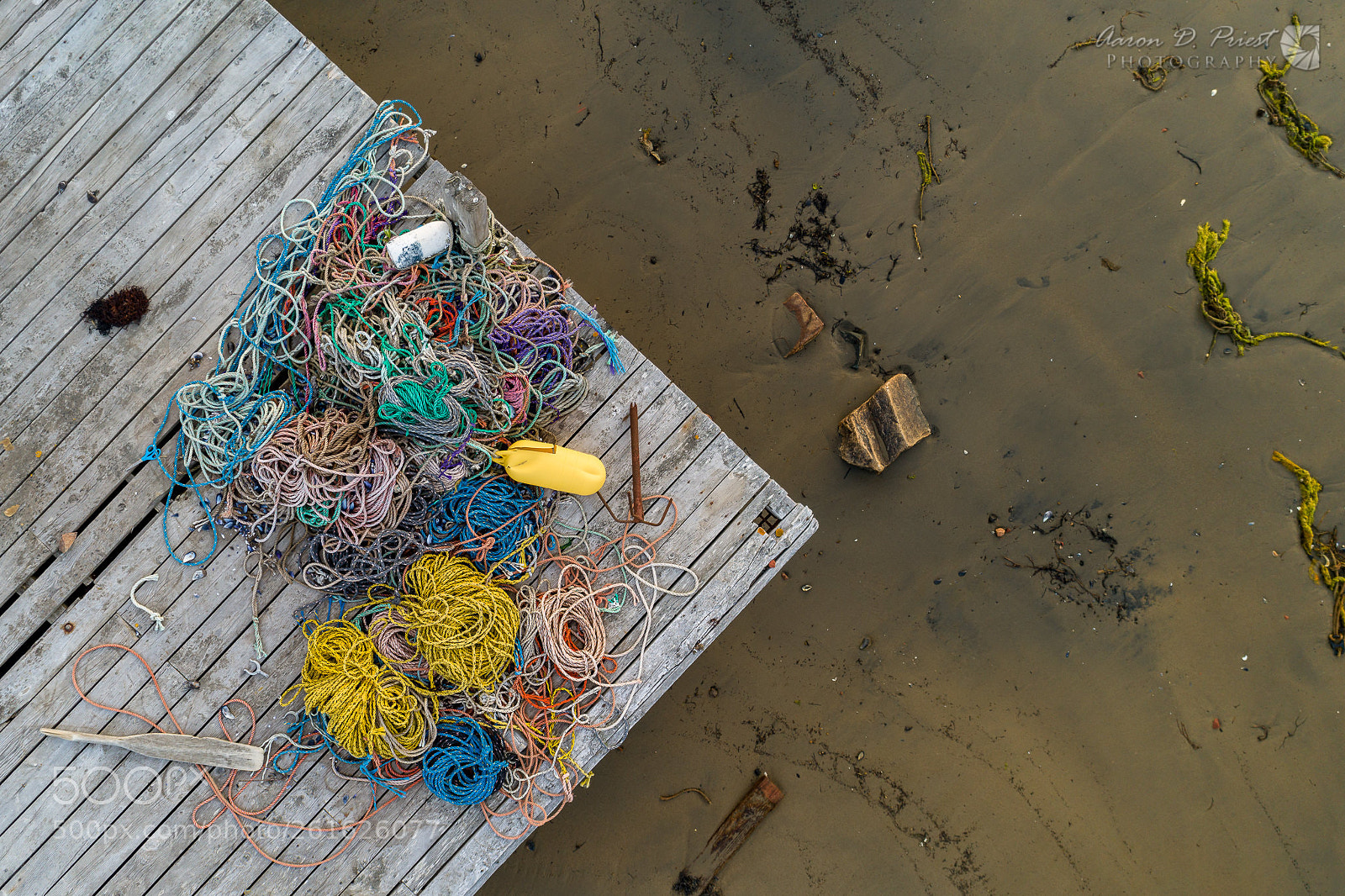 DJI FC6310 sample photo. Ropes on wharf photography