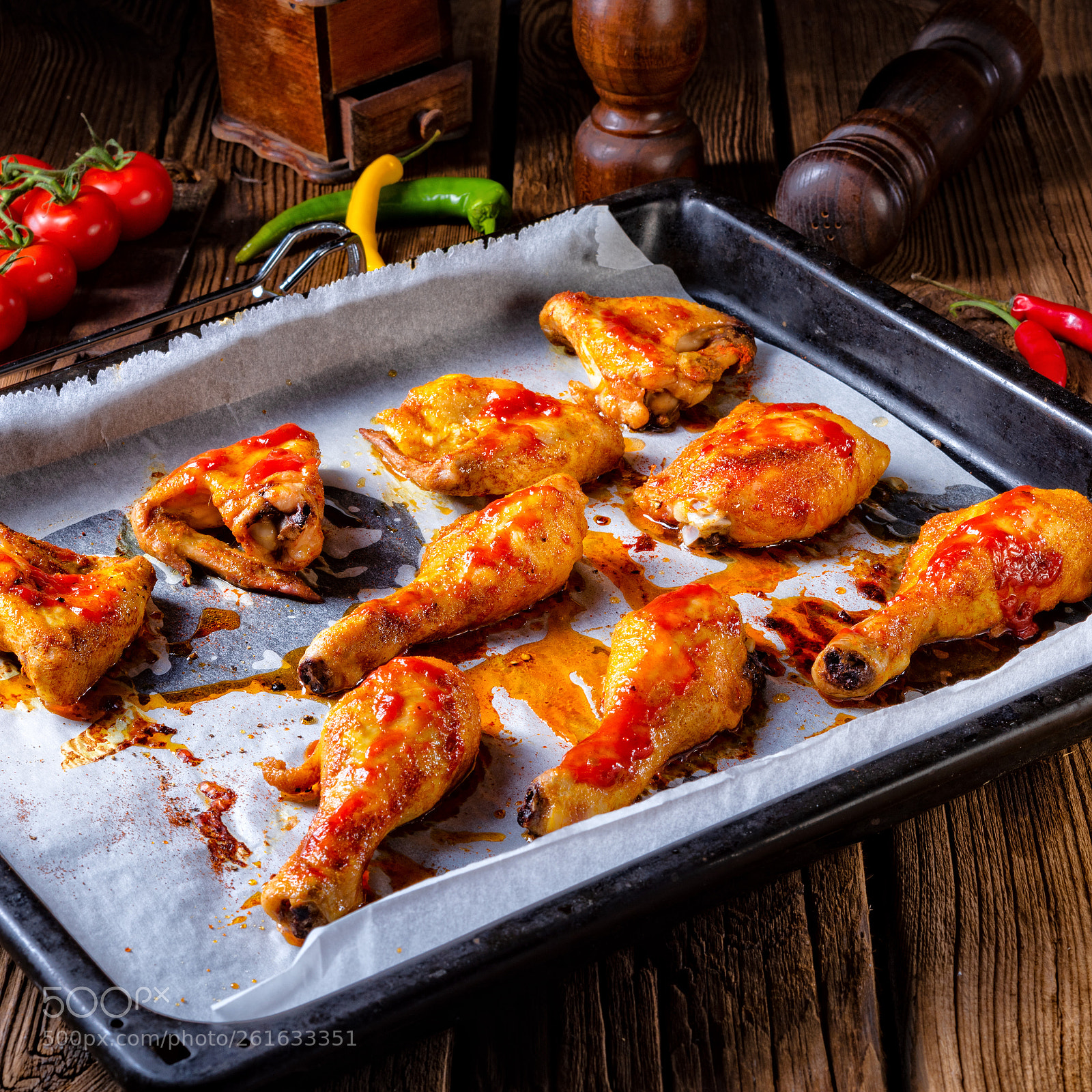 Nikon D810 sample photo. Rustic backed chicken wings,legs photography
