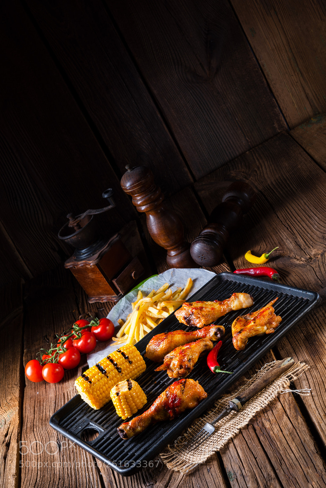 Nikon D810 sample photo. Rustic grilled chicken wings,legs,and photography