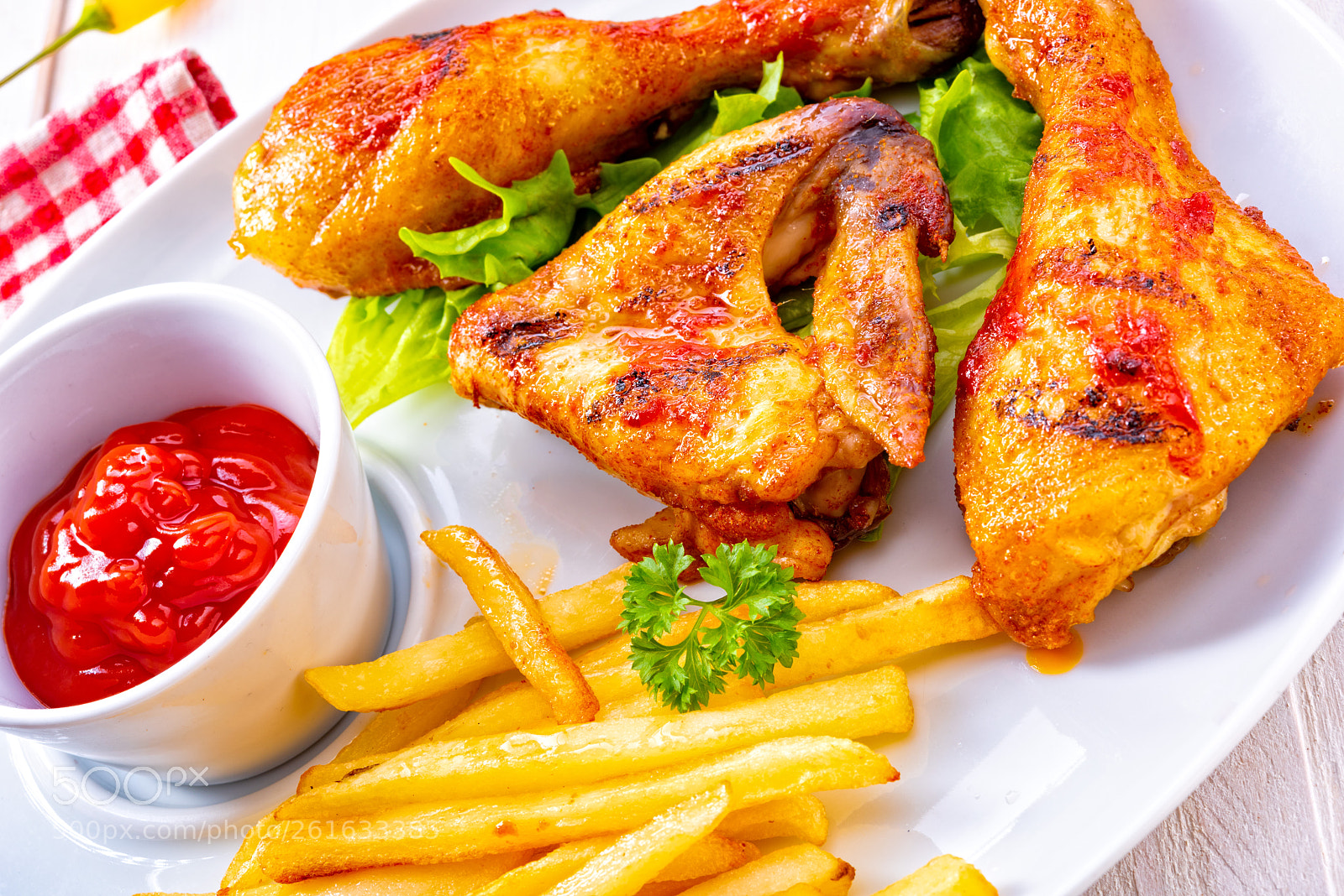 Nikon D810 sample photo. Grilled chicken wings,legs,chips and photography