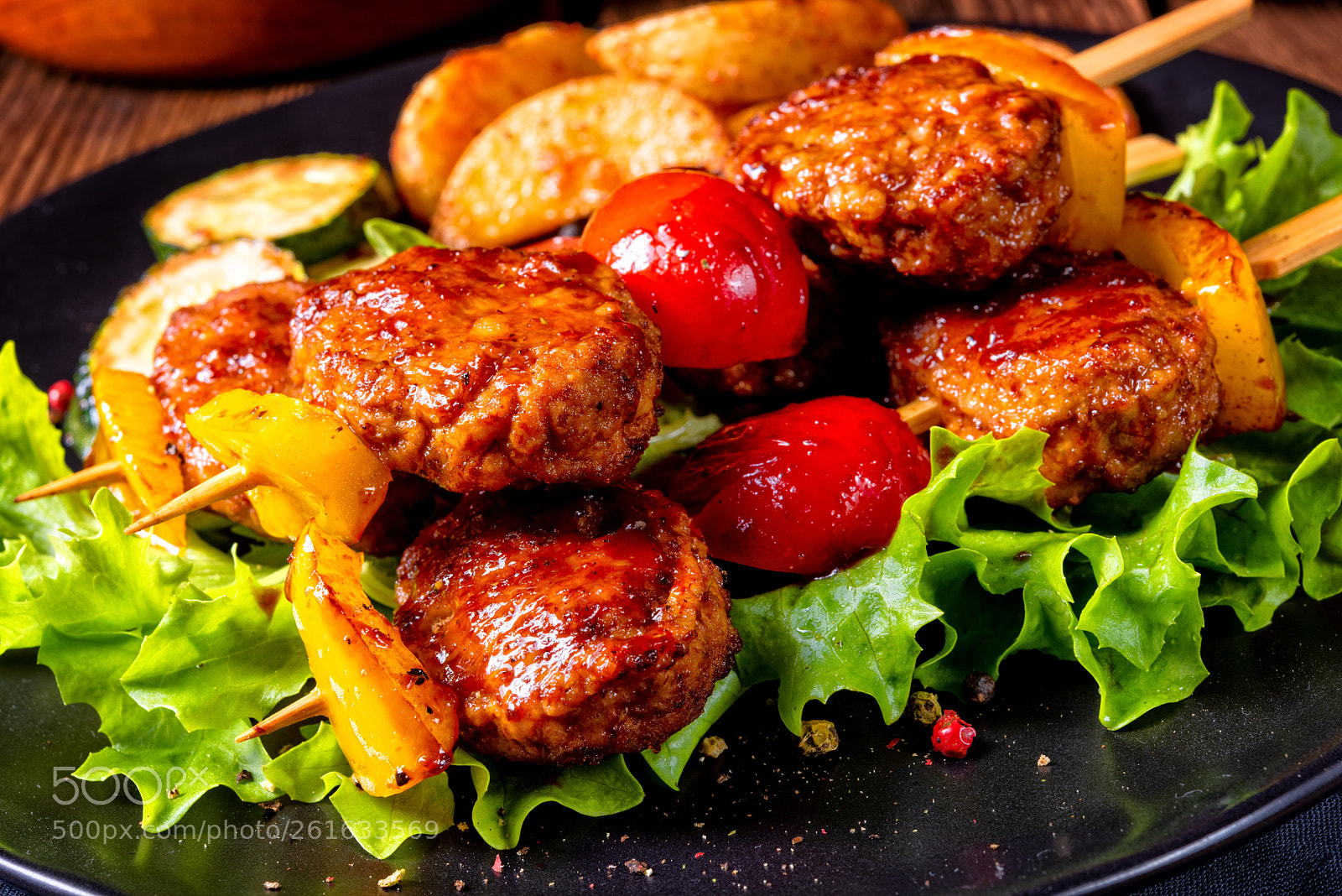 Nikon D810 sample photo. Rustic meatballs skewers of photography