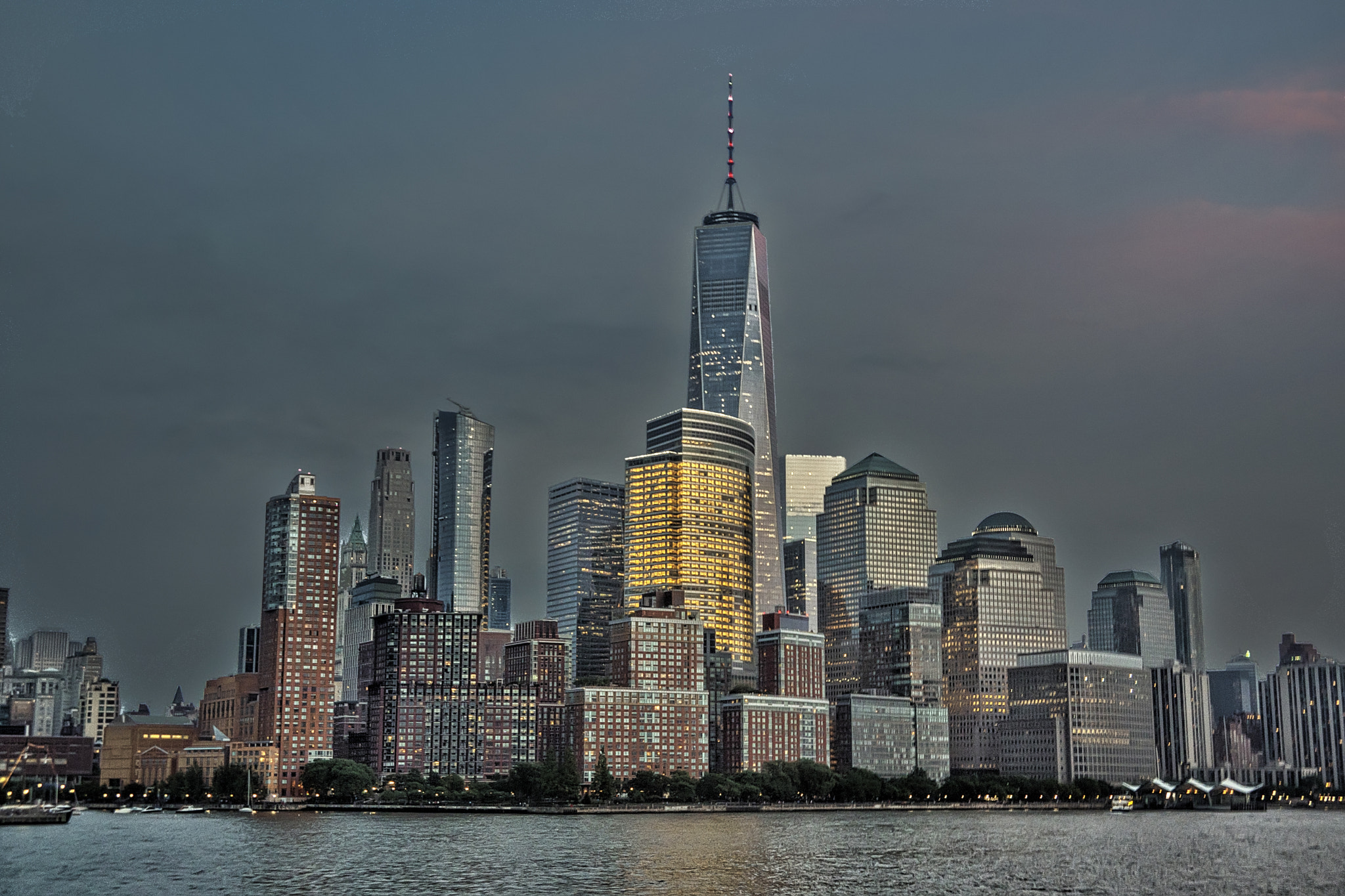 Sony a6500 sample photo. Battery park and wtc in the blue hour photography