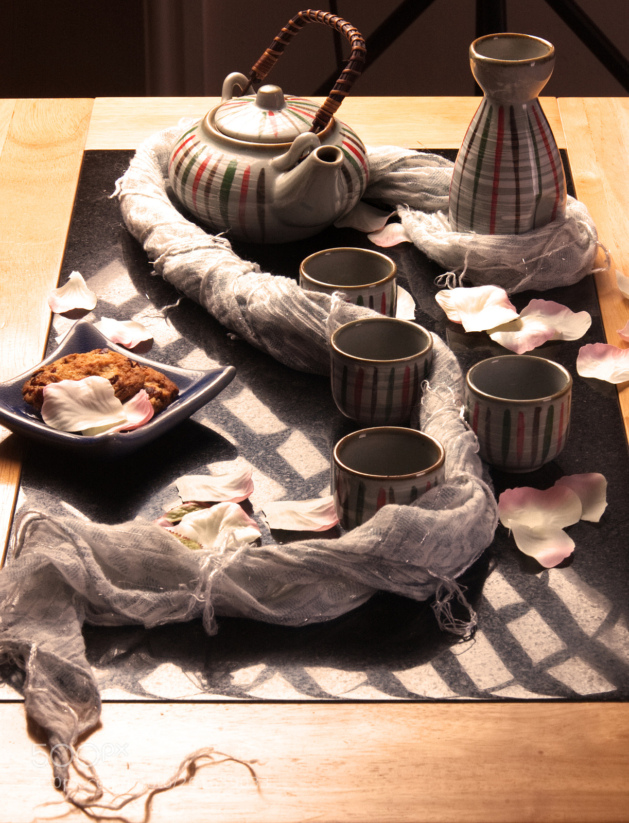 Nikon D40 sample photo. Japanese tea set photography