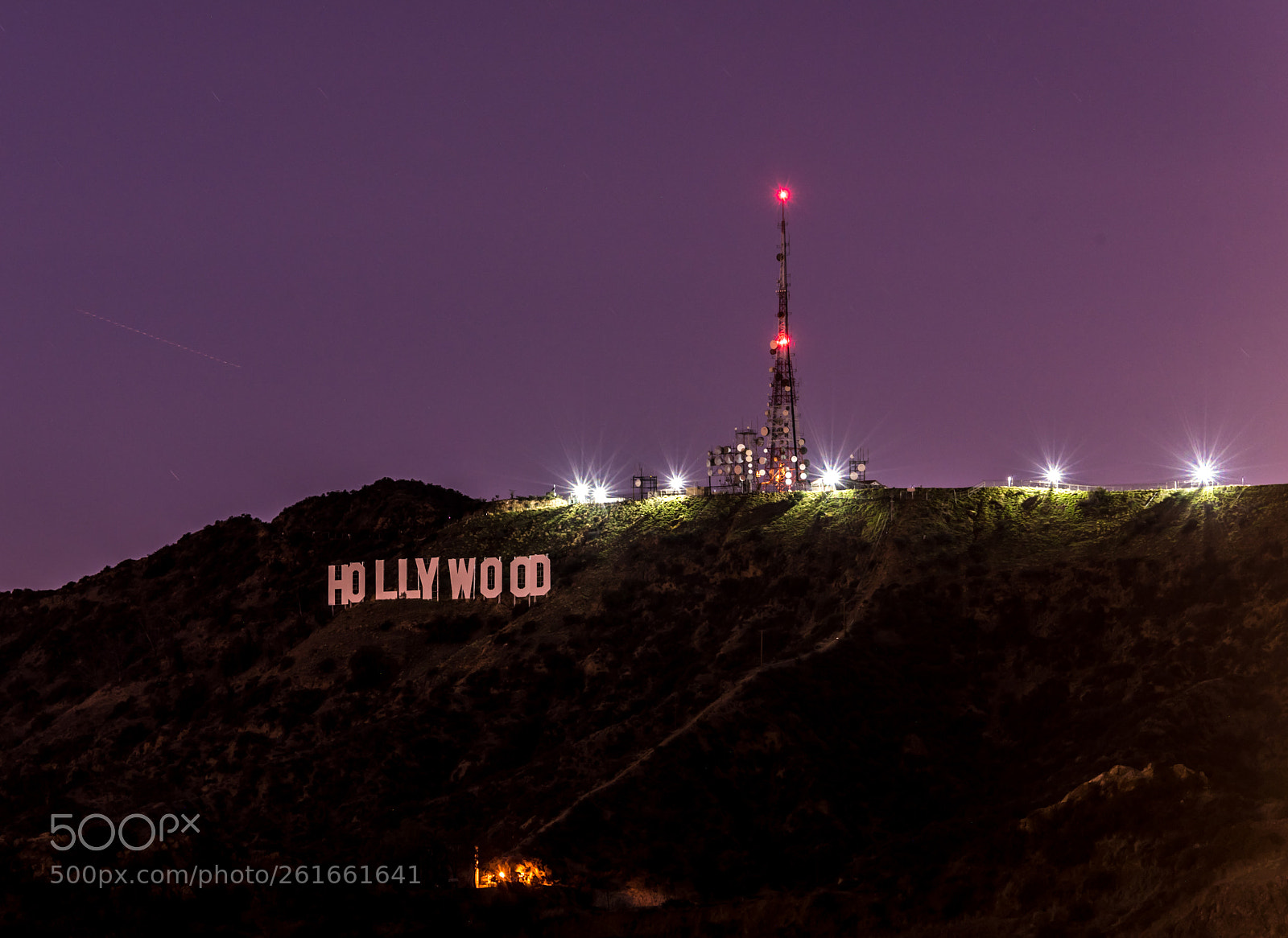 Nikon D750 sample photo. Hollywood sign by night photography