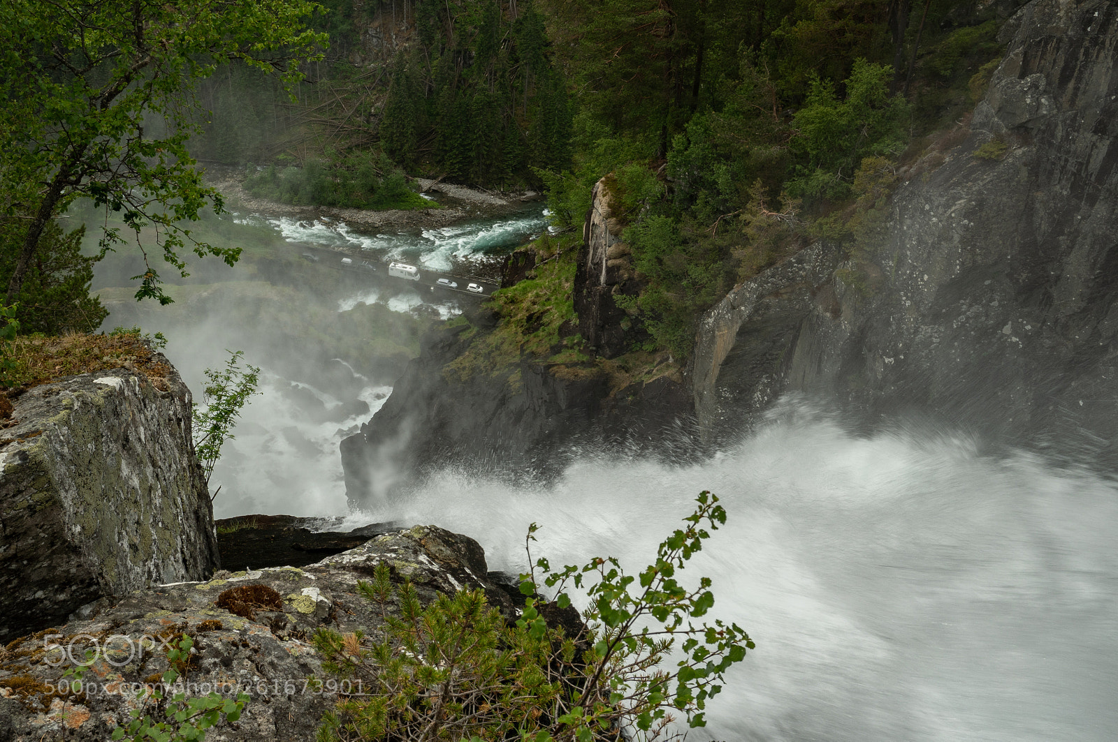Sony a7 III sample photo. Låtefoss topside photography