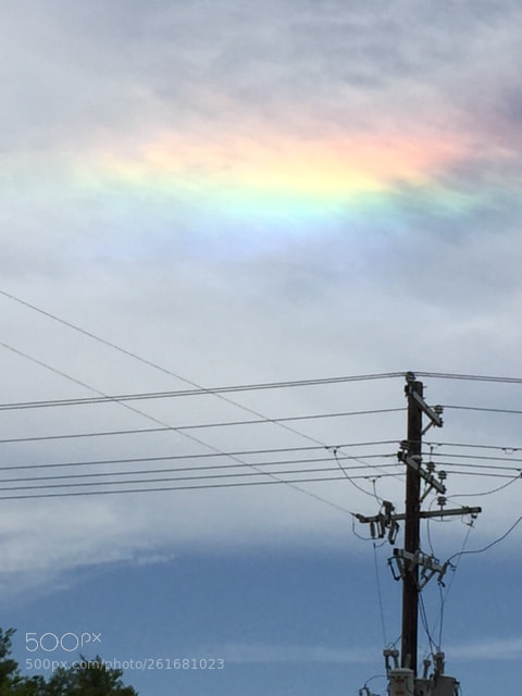 Apple iPhone 6 Plus sample photo. Horizontal rainbow cloud photography