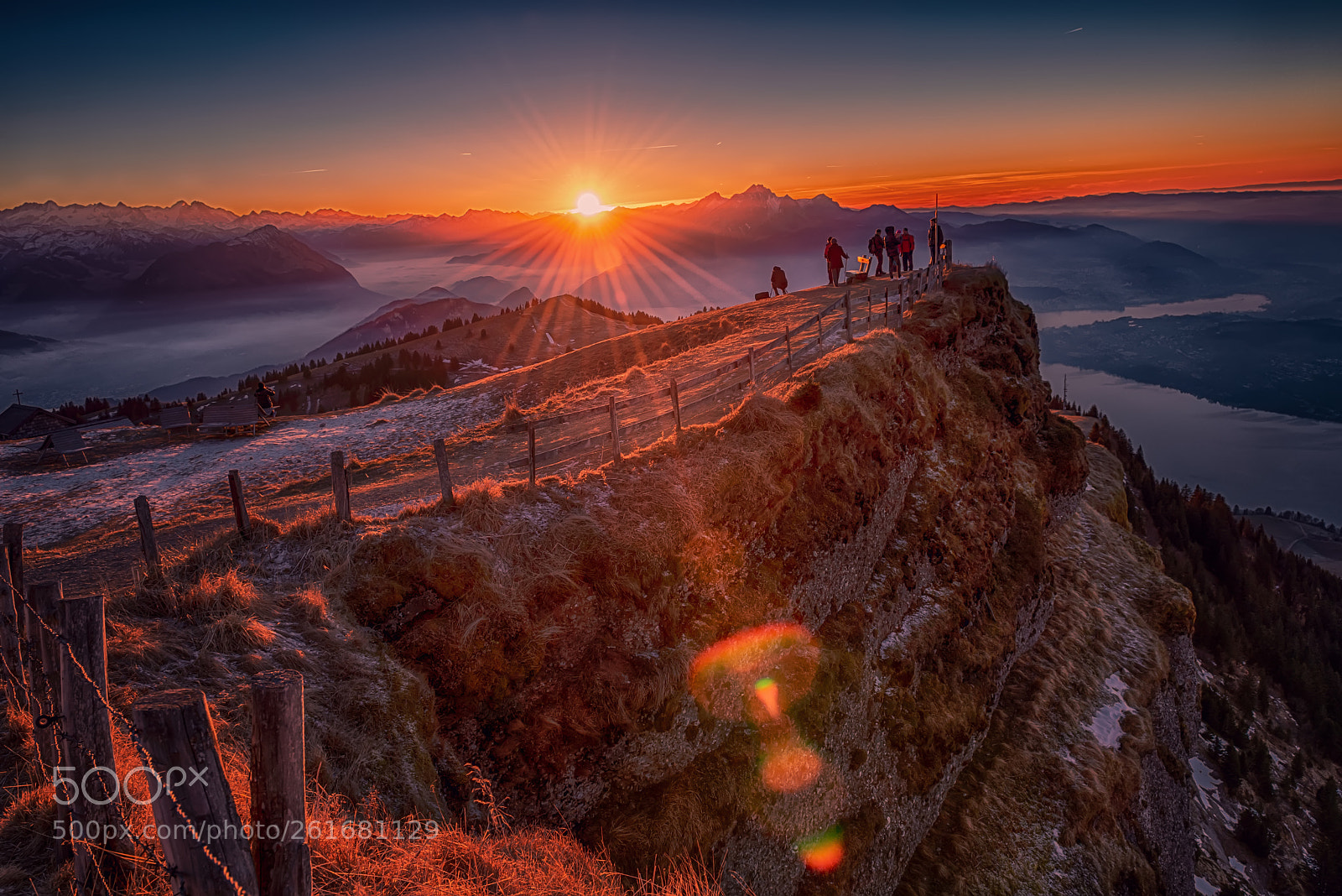 Nikon D810 sample photo. Sunset from mt. rigi photography