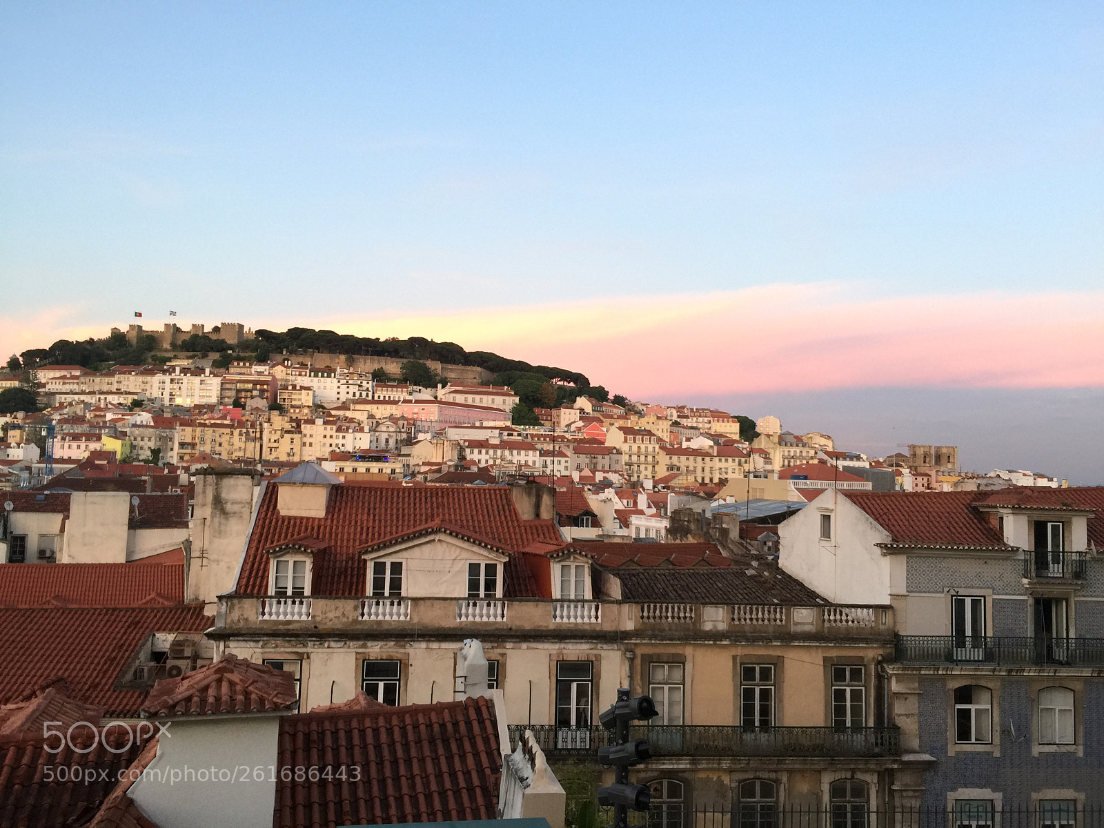 Apple iPhone 6 Plus sample photo. Lisbon sunset from rooftop photography