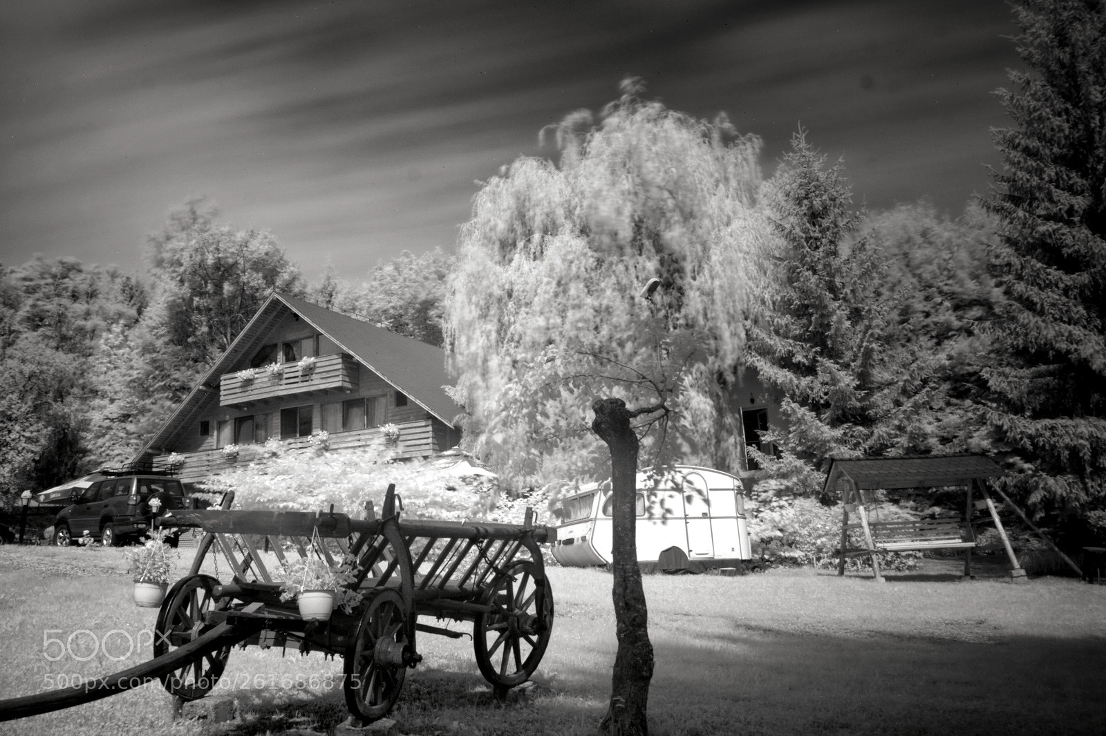 Sony Alpha DSLR-A350 sample photo. Infrared camping photography