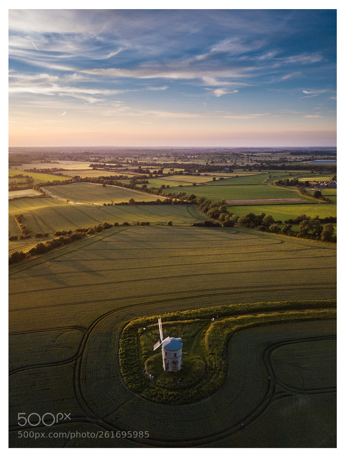 DJI FC220 sample photo. Chesterton windmill evening light photography