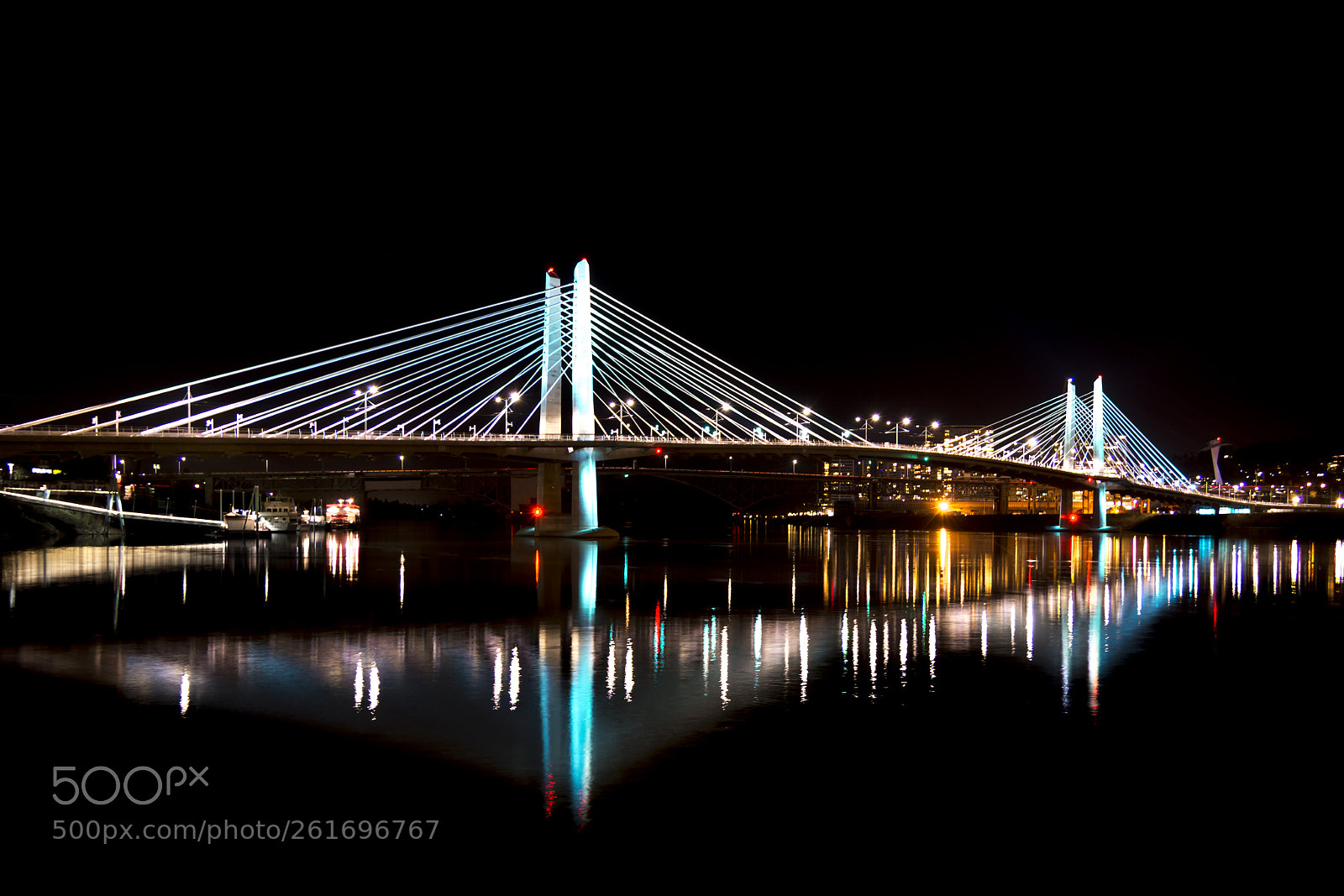 Nikon D7100 sample photo. Tilikum bridge at night photography