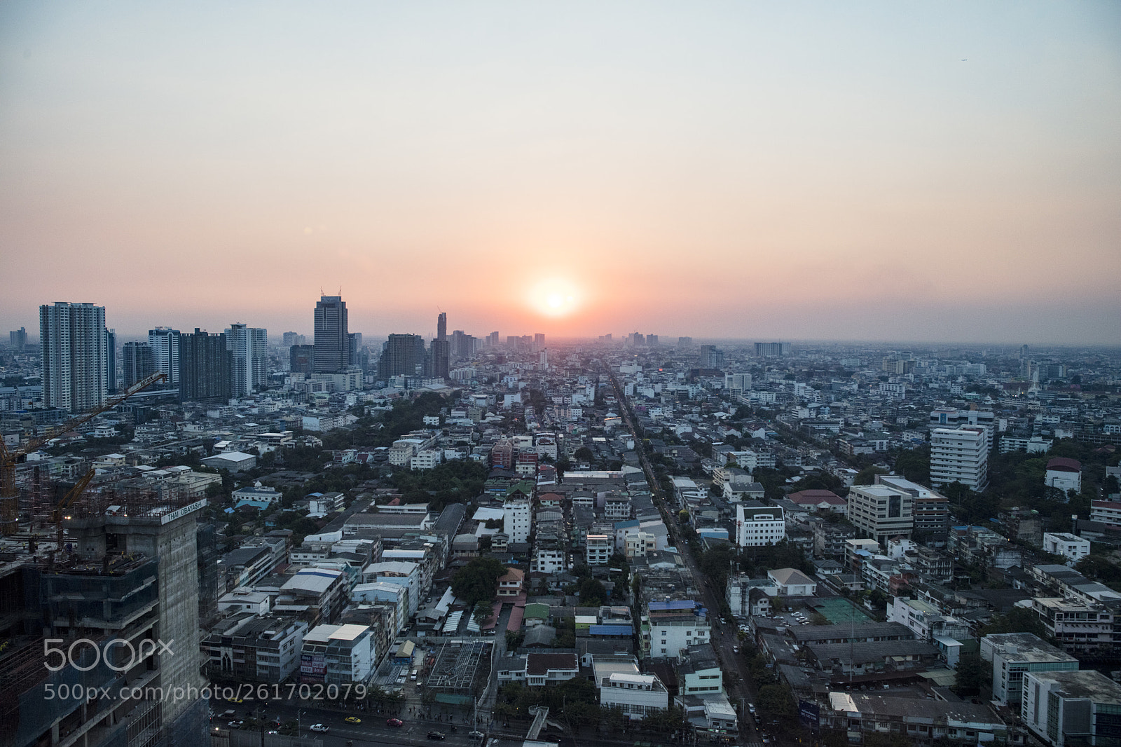 Canon EOS 5DS sample photo. Sunset pollution bangkok thailand photography