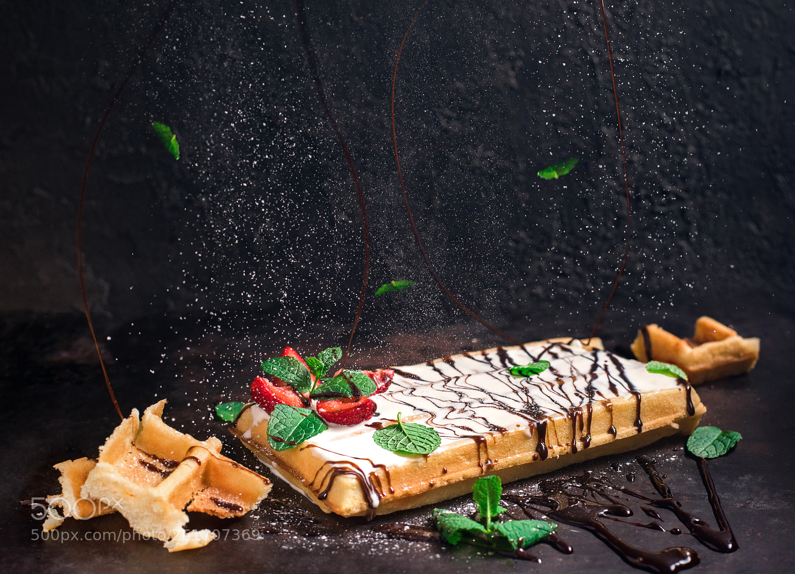 Nikon D810 sample photo. Belgium waffles with chocolate photography