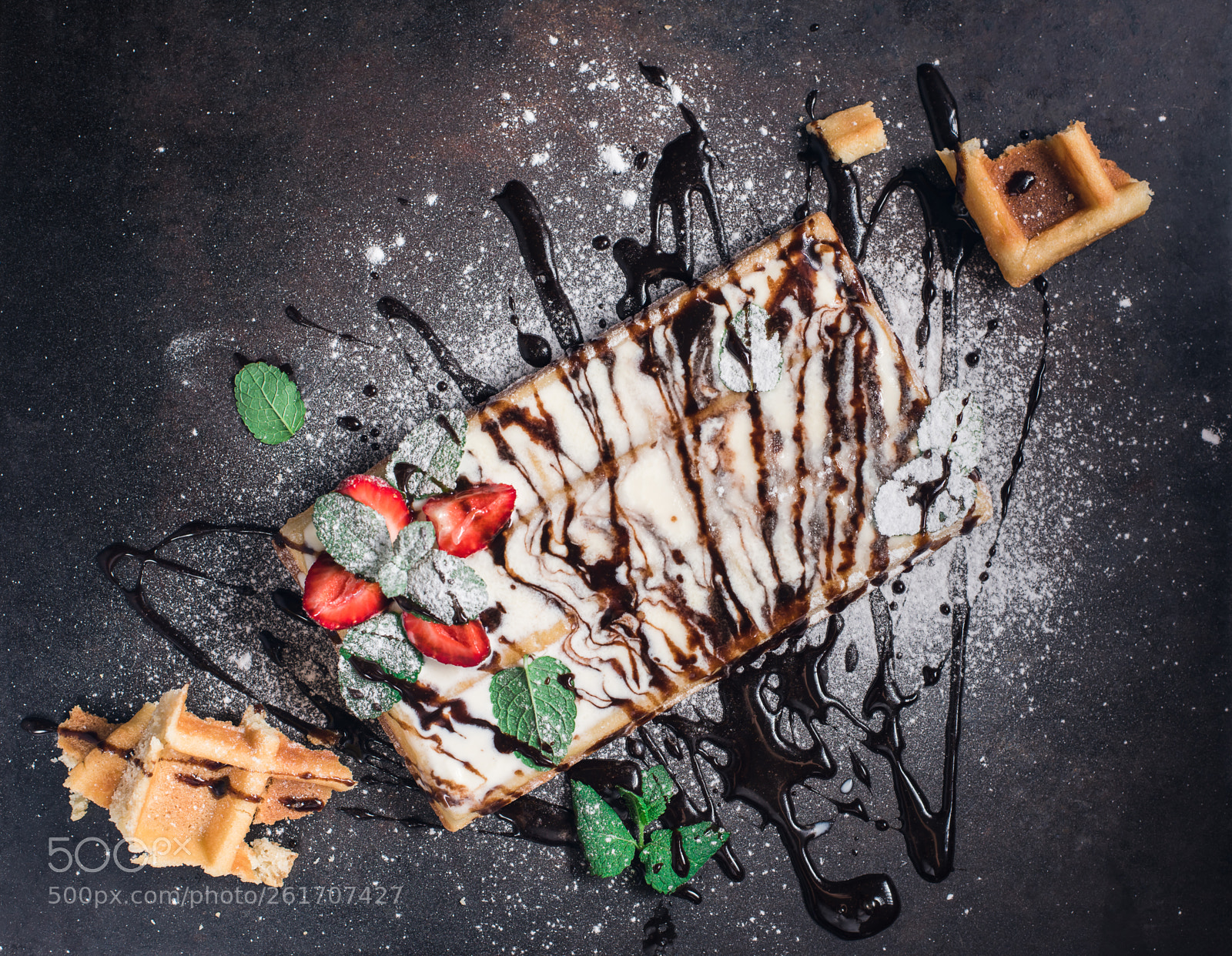 Nikon D810 sample photo. Belgium waffles with chocolate photography