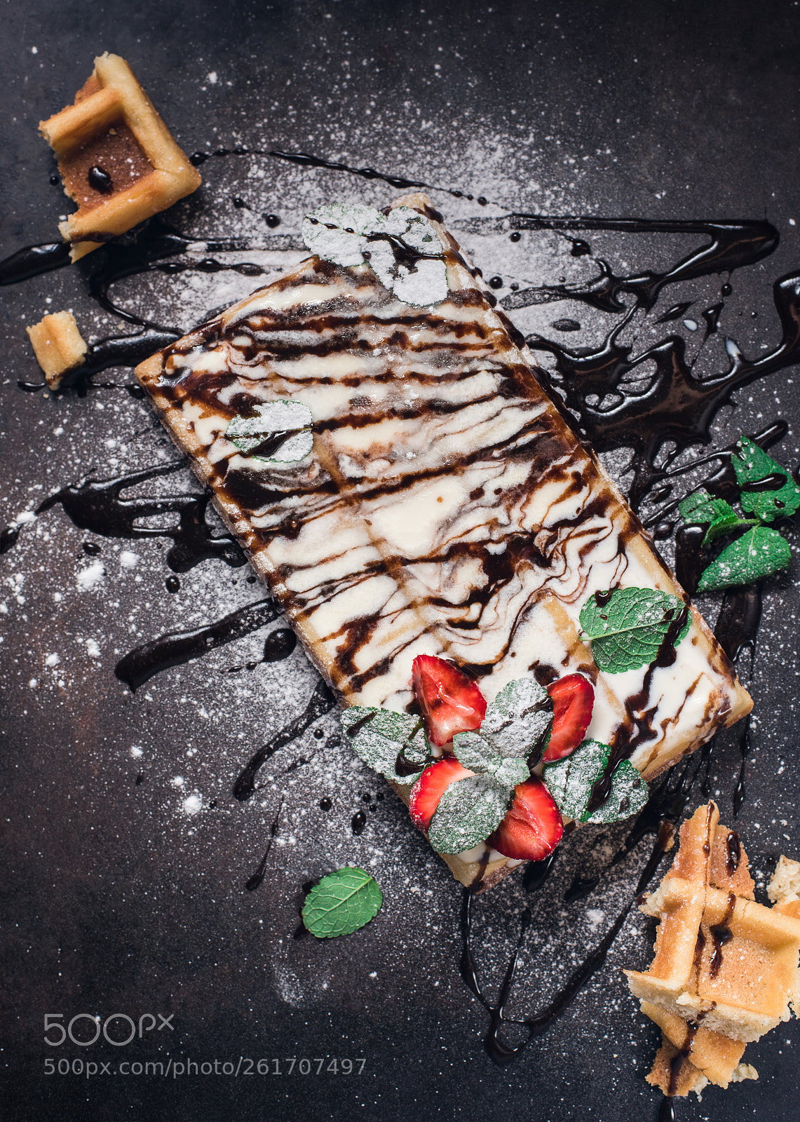 Nikon D810 sample photo. Belgium waffles with chocolate photography