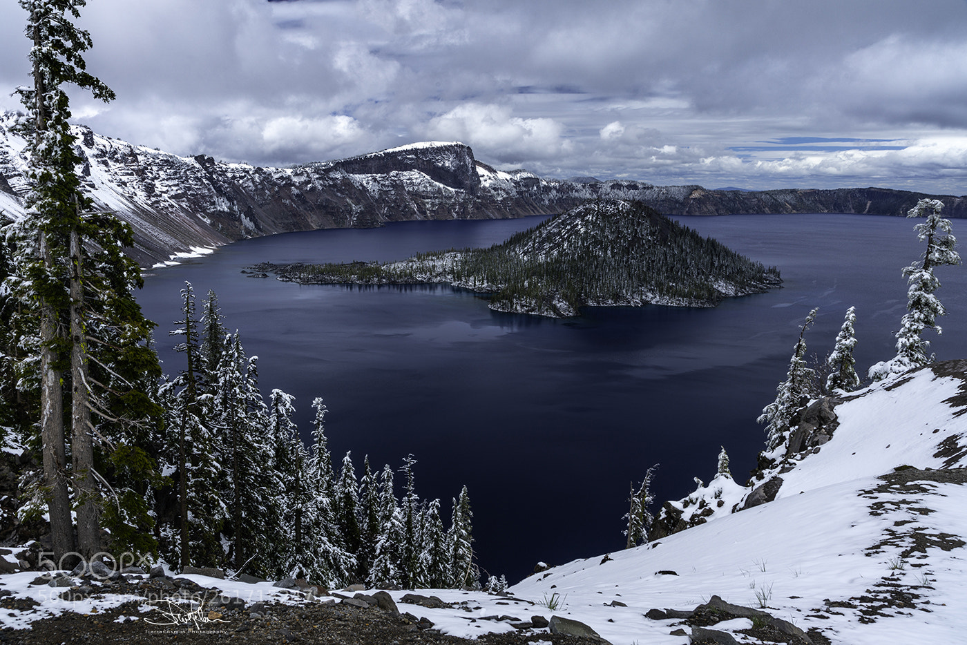 Sony a7R II sample photo. Crater lake june snow photography