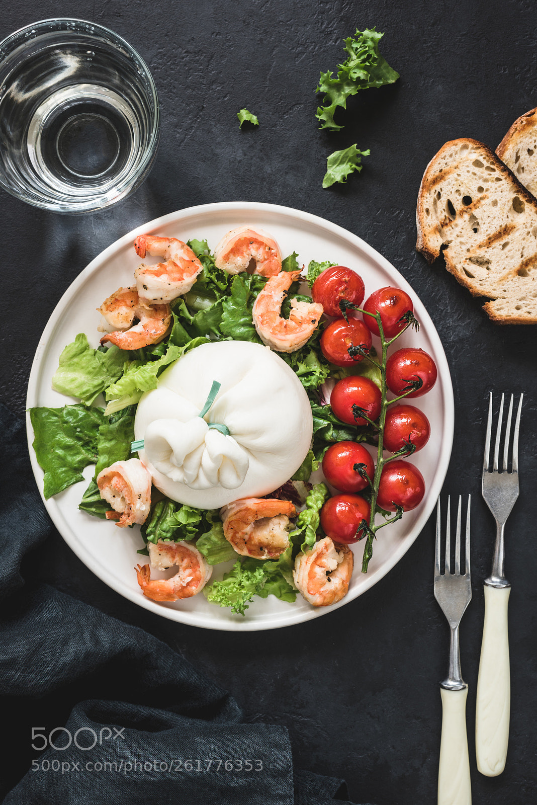 Nikon D810 sample photo. Salad with burrata cheese photography