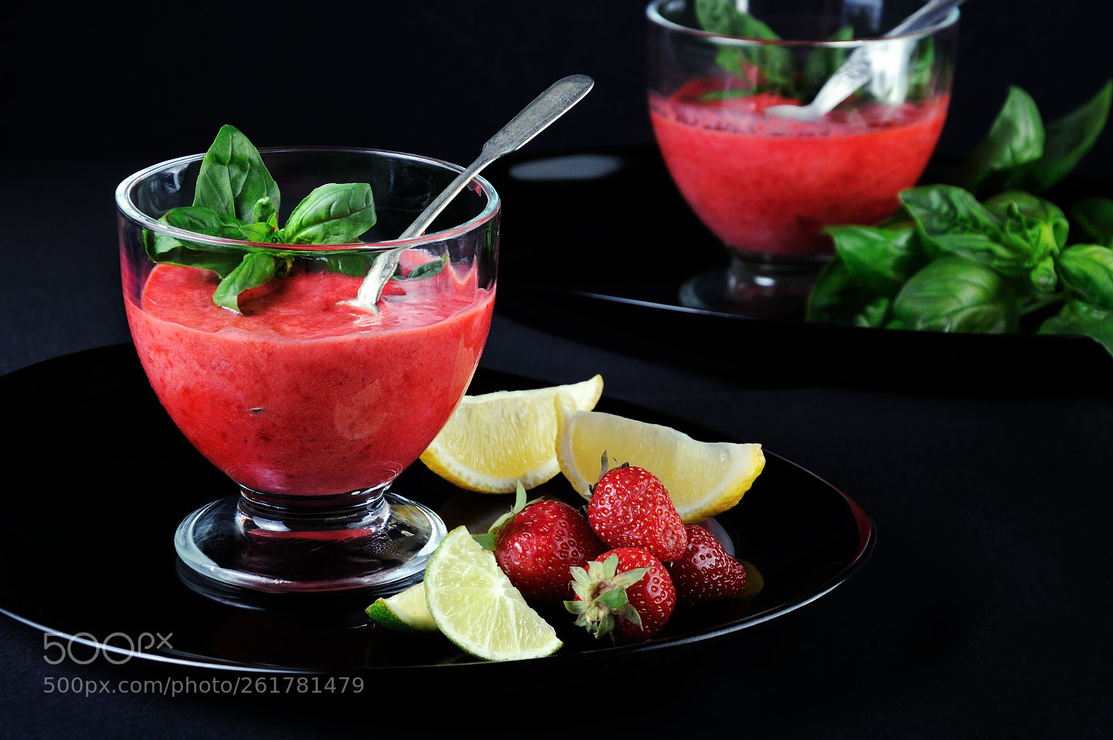 Nikon D90 sample photo. Strawberry slushie with basil photography