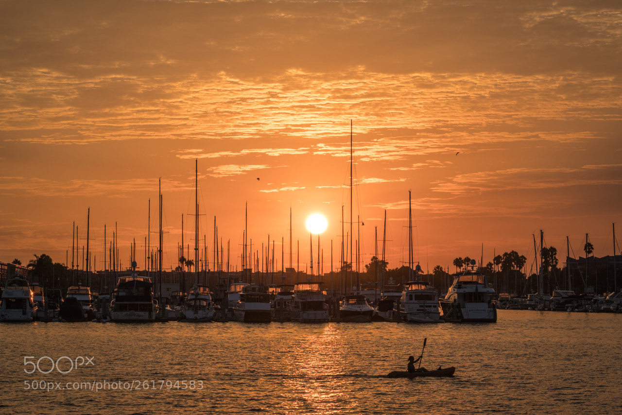 Sony a7R II sample photo. Kayaker at sunset photography