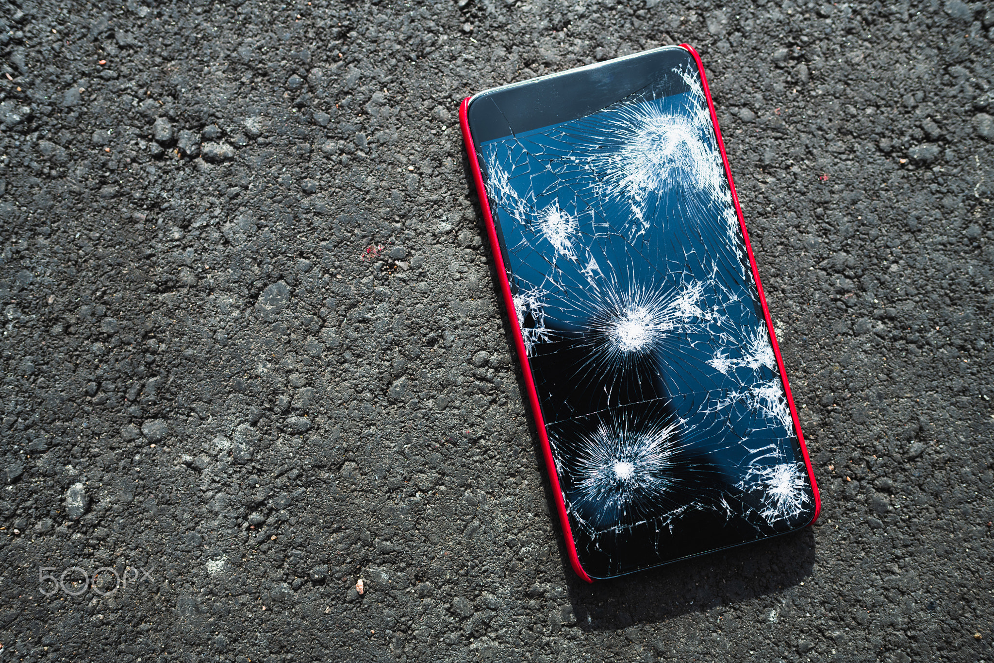 Smartphone with broken screen