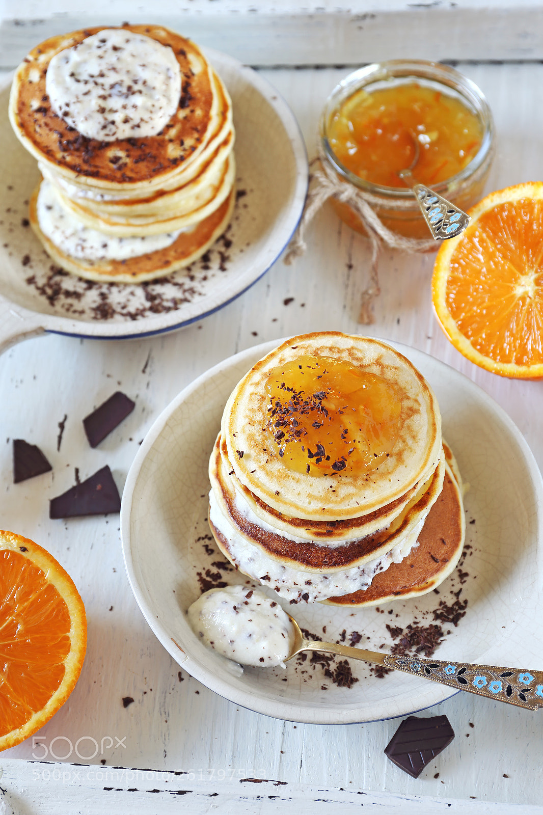 Canon EOS 6D sample photo. Ricotta pancakes with orange photography