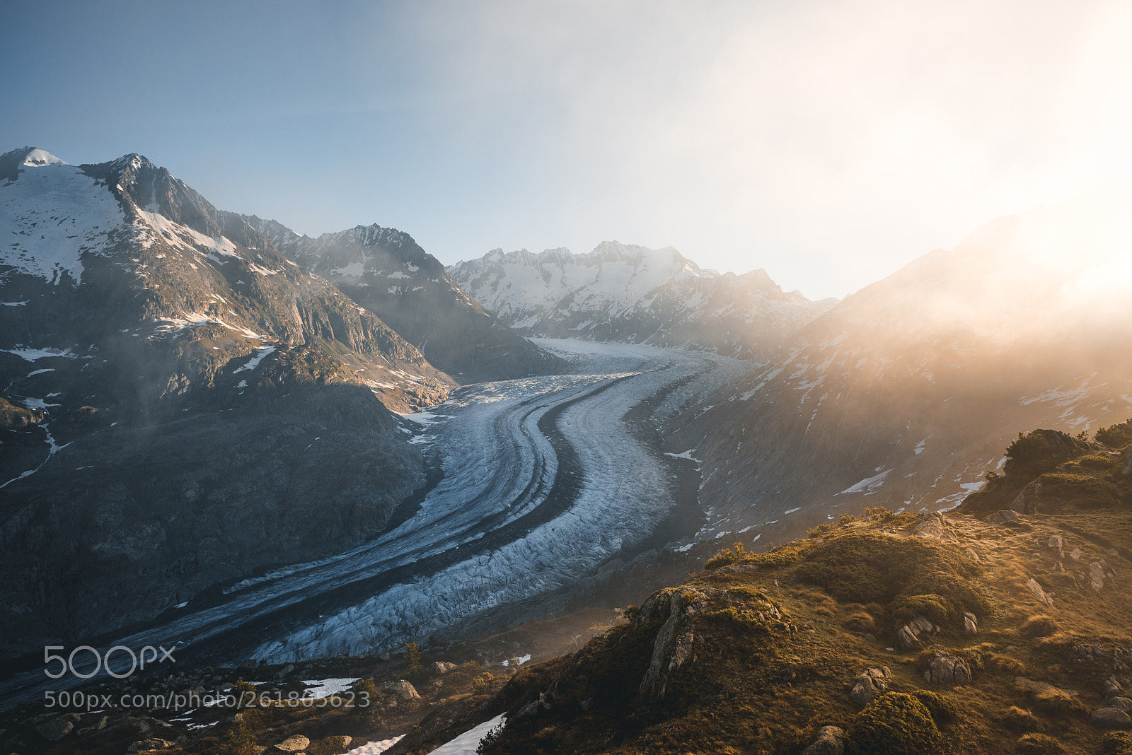Nikon D750 sample photo. Morning at aletsch glacier photography