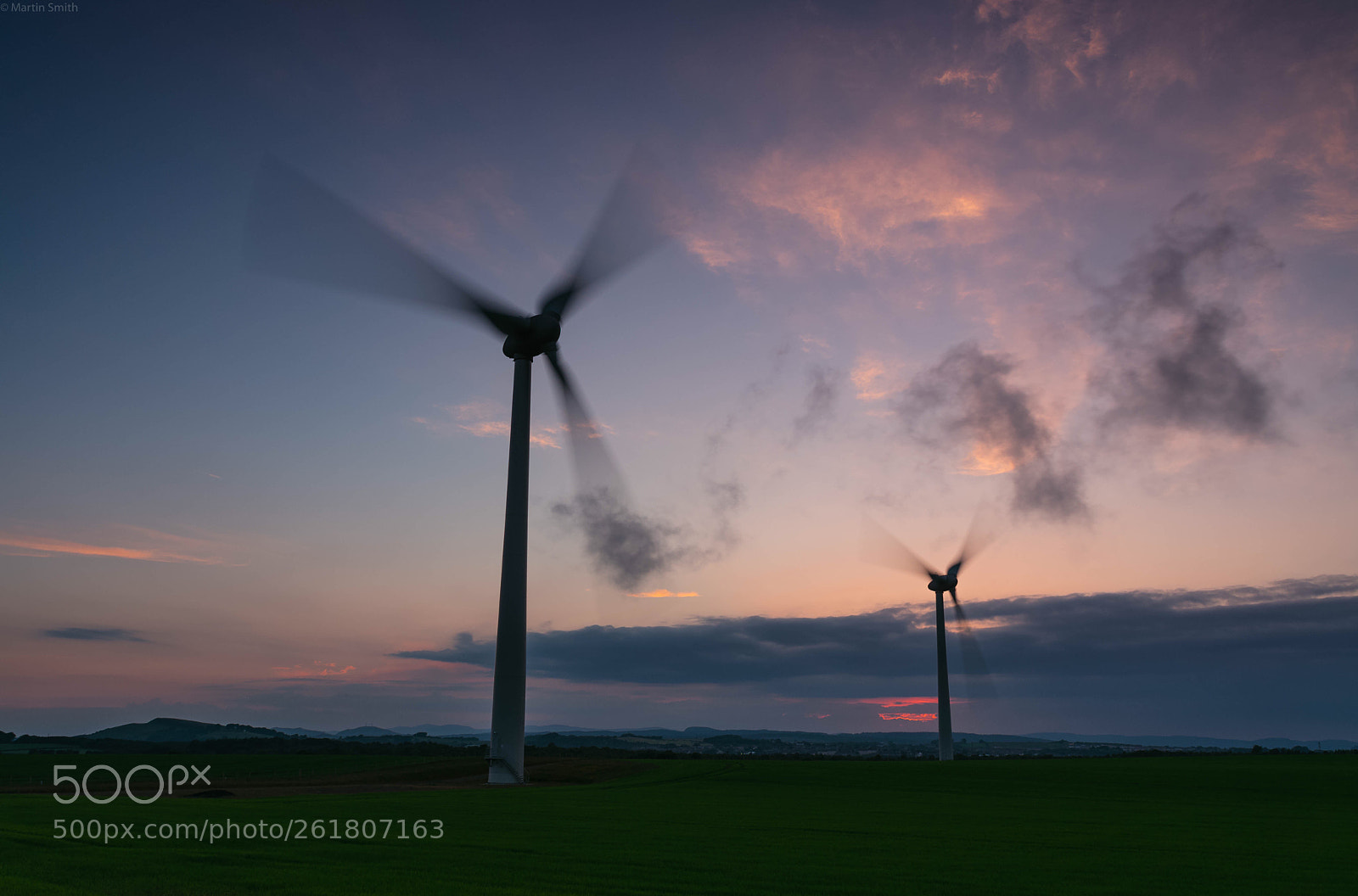 Pentax K-3 II sample photo. Sunset turbines photography