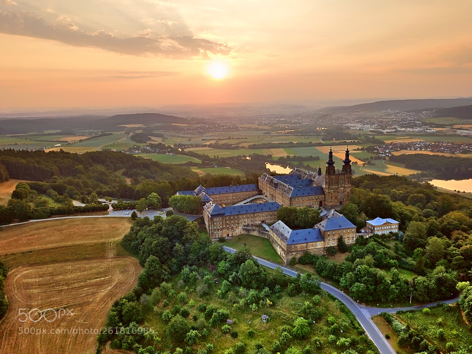 DJI FC220 sample photo. Sunrise over banz abbey photography