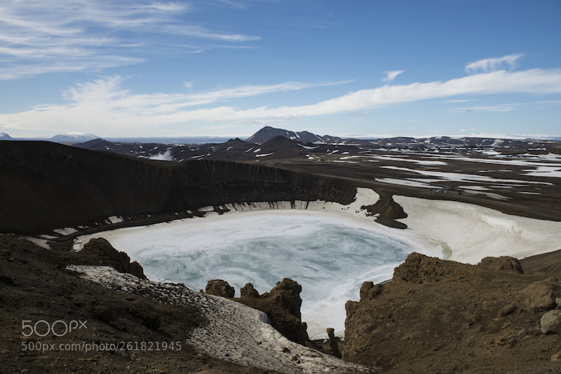 Nikon D610 sample photo. Frozen lake in crater photography