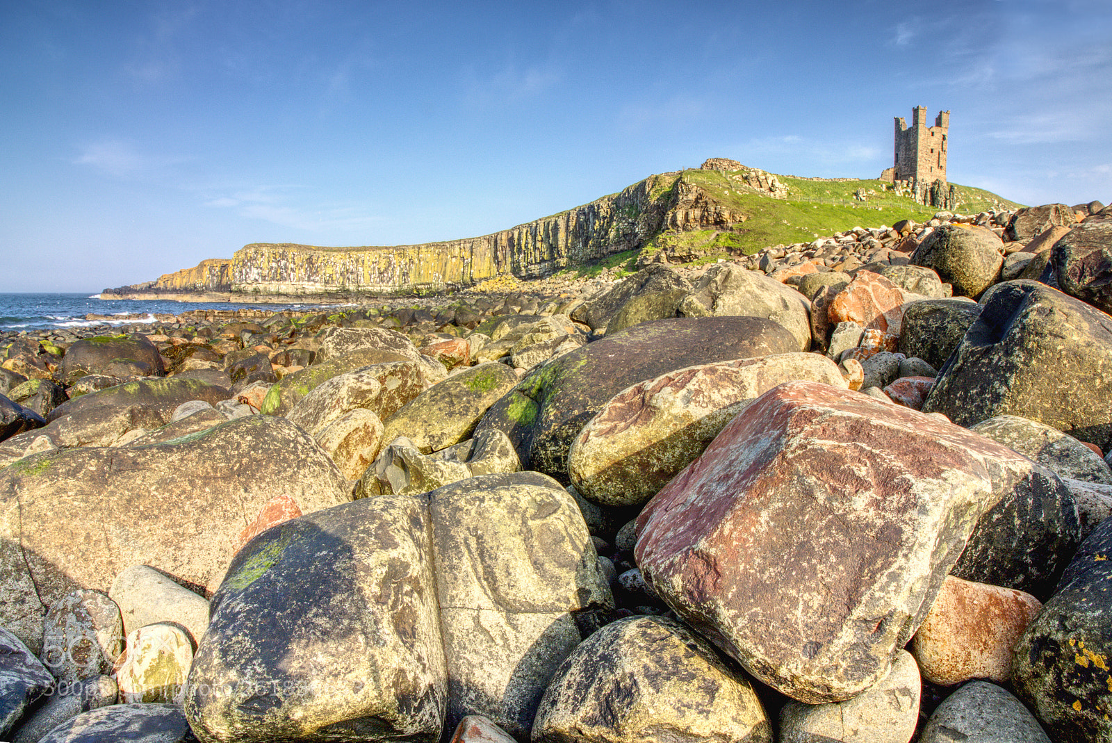 Canon EOS 7D Mark II sample photo. Dunstanburgh coastline and castle photography